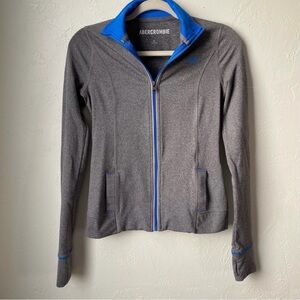 Abercrombie & Fitch Athletic Zip-Up in Gray and Blue Size Medium